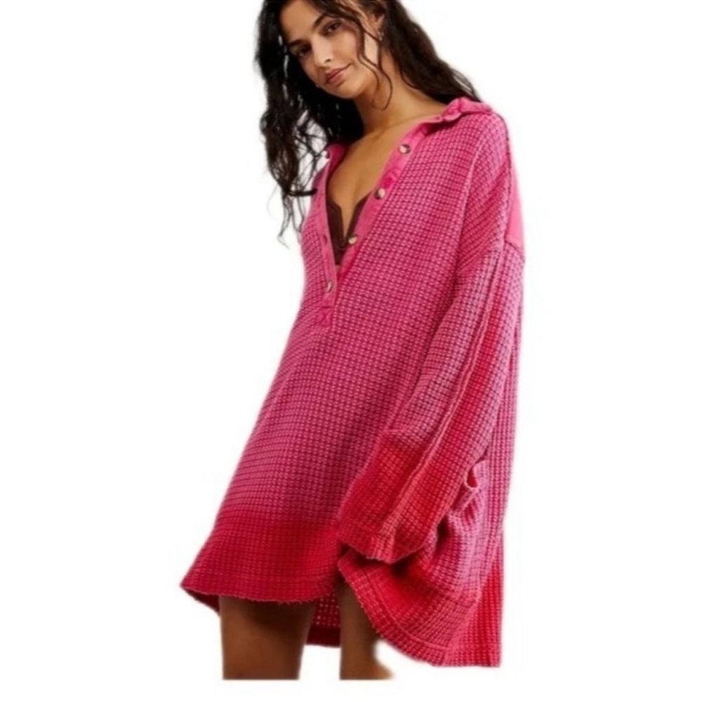 Free People Wilder Polo Tunic Dress Pink Dip
Dyed Ombre
